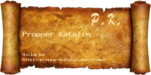 Propper Katalin névjegykártya